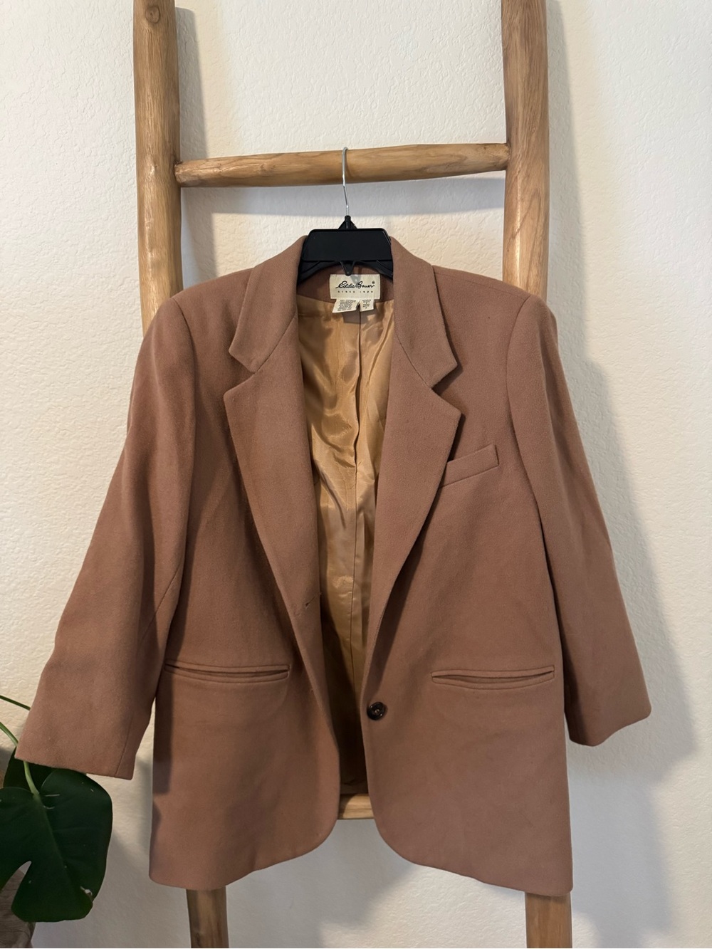 Eddie Bauer Tan Wool-Blend Blazer Jacket